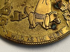 Vintage Belt Buckle BIGFOOT&rsquo;S Wild as the WEST Cowboy Hat Brass 70s Trucker OOP