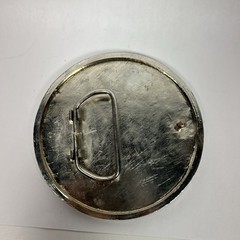 V W SILVER & BLUE METAL ADULT BELT BUCKLE