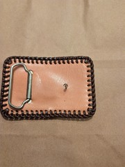 Brown Leather Deer Head Western Hunting Frame Belt Buckle, Metal, Fits 1.5 in