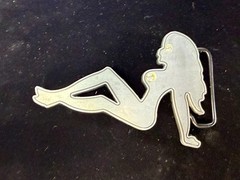 Sexy Woman Silhouette Mud Flap Girl Trucker Chick Belt Buckle By Buckle Rage