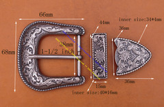 Quality Western Floral Engraved Antique Belt Buckle Set Fits 1 1/2&Prime;Wide Straps