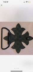 Belt Buckle Maltese Cross Red Black Silver Moon 2006