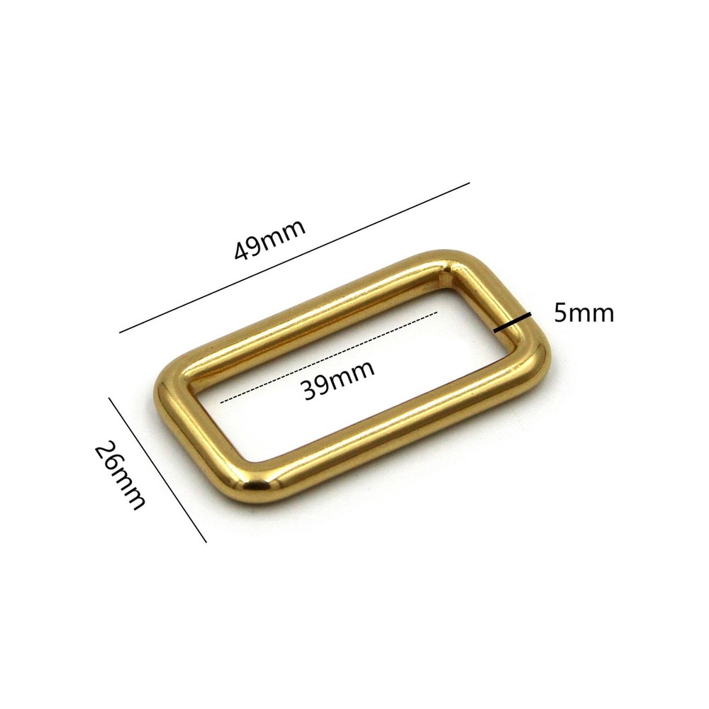 39mm Rectangular Gold Seamless Loop Handbag Strap Ring lot