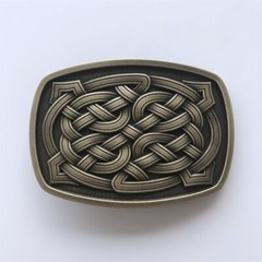 Antique Bronze Plated Cross Celtic Knot Rectangle Belt Buckle also Stock in US