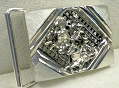 Ghost Riders sterling silver Artisan made Gents Belt buckle