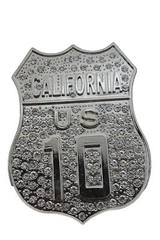Men Silver Metal Belt Buckle CA State California 10 Freeway Bling Western Unisex