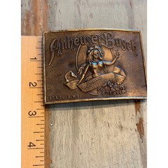 Vintage Anheuser Busch Budweiser Brass Buckle Lady of the Lake St Louis B-168