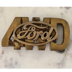 Vintage Ford Brass Belt Buckle Automotive Logo 4023 Taiwan Retro Truck Accessory