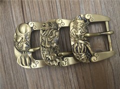 Solid Brass Men&rsquo;s Engraved Vintage Pin Buckle Belt Buckle Fits 1.5 Inch Belts；