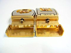 Vintage Cartier 2C & Gucci GG Men&rsquo;s Unisex Clothing Belt Buckle 2pcs set
