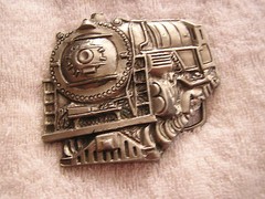 Vintage In Style Train Locomotive Belt Buckle 1978 #1142