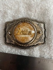 Vintage Belt Buckle with Train Railroad