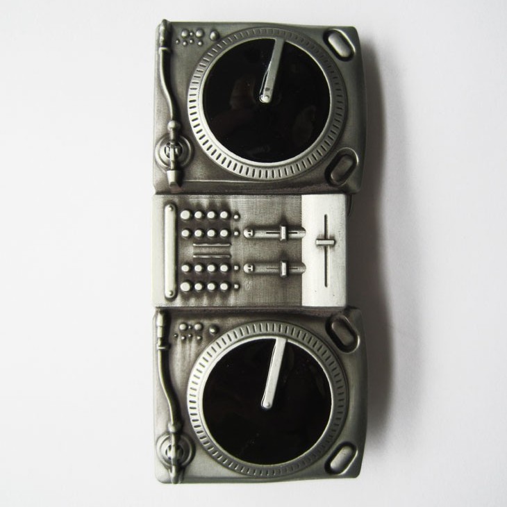 New Vintage CD Turntables Music Belt Buckle