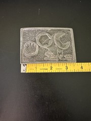 Vtg Snap-On Belt Buckle Pewter Metal Tool Wrenches #347 Wyoming Studio Art USA