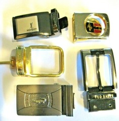 LOT 5 DESIGNER YSL Yves Saint Laurent IZOD BALLY TED BAKER FERRARI Belt Buckles