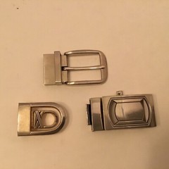 Belt Buckle Lot of 3 Silver/Grey/Gold Toned – Great For Crafting DIY Belts
