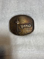 Vetco Solid Brass Belt Buckle Off-shore Drilling Rig Design Vintage Men’s Buckle