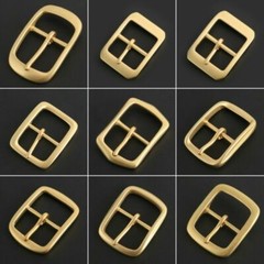 2Pcs Solid Brass Pin Buckle for Men Leather Belt Replacement Strap Accessory