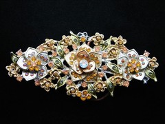 RH15103 REALLY NICE **FLORAL ORNAMENTAL** MULTI-COLOR CRYSTALS FASHION BUCKLE
