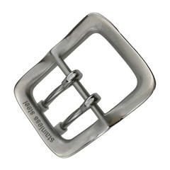 1pc Replacement 1-1/2&Prime; (4cm) Solid Stainless Steel Double Prong Belt Buckle