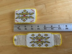 Native American Beaded belt buckle and Cuff Set