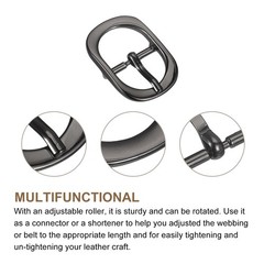 5Pcs 0.75&Prime; Single Prong Belt Buckle Oval Center Bar Buckles for Belt, Black