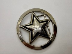 Famous Stars & Straps Five Point Star Logo See-Trough Silver Color Belt Buckle