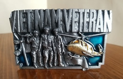 Vietnam Veterans Brass Belt Buckle 1983 Bergamot Brass Works USA z-146