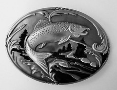 NEW FISH ANIMAL WATER STREAM RIVER WILDLIFE FISHING BELT BUCKLE !!