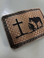 Top Notch Accessories Rose Gold Praying Cowboy Design Western Belt Buckle Used
