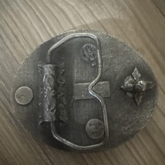Vintage 1977 Bergamot Brass Works O-85 Baseball Belt Buckle, Made in USA