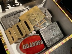 Belt Buckle, Choice, Vintage, shown on 1 1/4” Belt, Hunting,Oil, Western, more