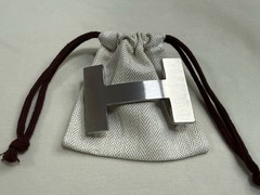 38mm Buckle Replacement Belt Buckle Brushed H Quizz with Pouch