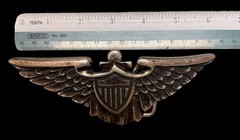 Large Military US Army Air Force? Aviator Badge Pilot Wings Shield Belt Buckle