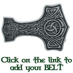 Thors Hammer Belt Buckle Mjolnir Viking Odin Celtic Knotwork Pagan
