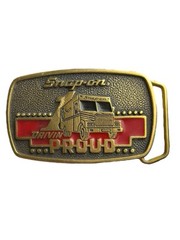 1989 Snap-on Tools Solid Brass Box Truck Drivin Proud Belt Buckle BTS SSX-1313