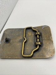 Mitsubishi Backhoe Construction Equipment Metal Belt Buckle Stamped USA VINTAGE!