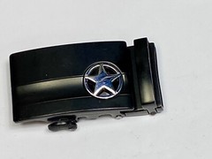 Star Military? Black And Silver Color Vintage Belt Buckle Marked NN