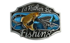 Belt Buckle I&rsquo;d Rather Be Fishing Handmade Belt Accessories 86g/3oz. New