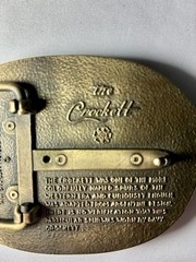 Vintage The Crockett Spinning Spur Belt Buckle Award Design Medals Western Brass