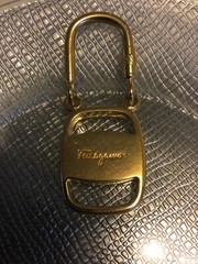 Authentic Salvatore Ferragamo Keychain Gold Tone. Made In Italy.
