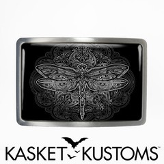 Dragonfly Belt Buckle – Ornate Art Nouveau Esoteric Mandala Belt Buckle – 32-2