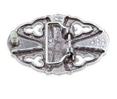 Jet Black Crystal Floral Belt Buckle Silver Interchangeable Clasp GS100327