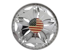 Men Women Silver Metal Belt Buckle Round Spinning USA Flag United States America