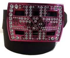 BOYZ 11 MEN BY WASHED UP HOLLYWOOD WITH CRYSTALS 1½” FUCHSIA BELT BUCKLE ONLY