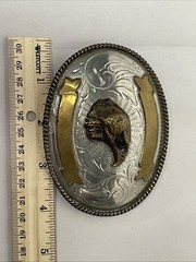 Huge Mexico Alpaca Silver Eagle Head Buckle Belt Vintage 4.25&Prime; Long 96 grams