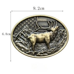 Elk Hunting Outdoors Men&rsquo;s Western Cowboy Belt Buckle Rodeo Wear Fit 1.5&Prime; Belts