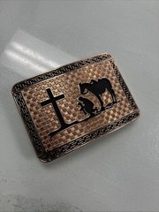 Top Notch Accessories Rose Gold Praying Cowboy Design Western Belt Buckle Used