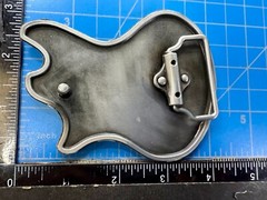 Electric Guitar Body ROCK & ROLL Red Enameled Musicians Guitarist Belt Buckle