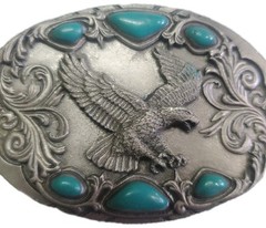 Arroyo Grande Belt Buckle Southwest Style Eagle Turquoise Colored As Is No clip